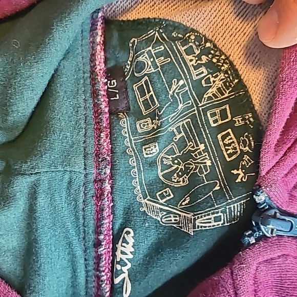 Sitka zip up sweater size Large. Purple - Picture 2 of 4